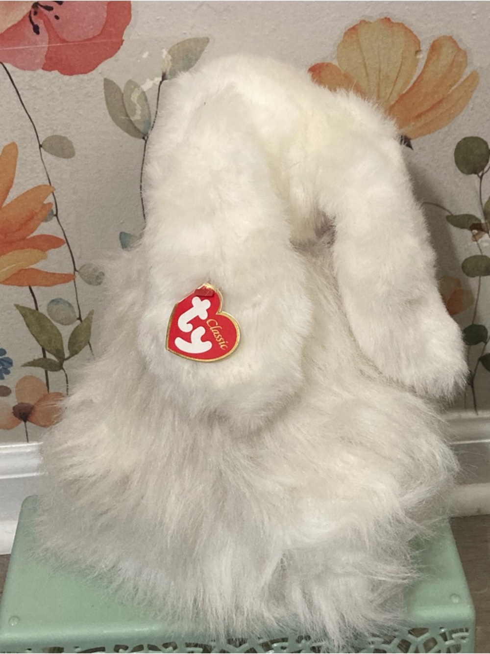 Ty Classics Cashmere Plush Bunny with Lavender Ribbon - Picture 2 of 5